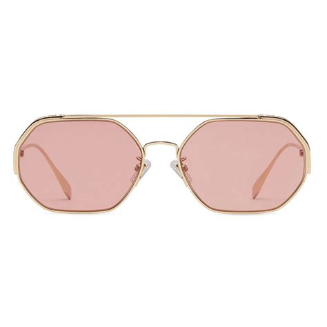 fendi hexagon sunglasses|FENDI EYEWEAR O'Lock hexagon.